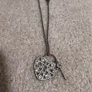 5/$10 ICING Diamond Studded Heart & Lock Charm Necklace